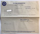 Newark Nj Veterans Administration Document 1951 Collectible Letterhead