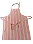 Williams-sonoma Adult Apron 2 Pockets Tie Back Pink Green Stripe 100  Cotton
