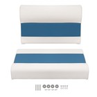 28  Pontoon Bench Seat Cushion Set White navy blue Replace For 8wd95-1b-204