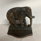 Pair Of Vintage Bronze Elephant Bookends 1920 s Or 30 s Mirror Images