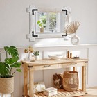 Wood Framed Wall Mirror Large Farmhouse Bathroom Mirror Vintage Vanity Hangin   