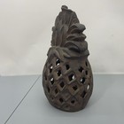 Antique Japanese Hanging Pineapple Garden Lantern Heavy Cast Iron Metal 10   