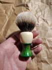 Vintage Erskine Green Marbled Bakelite Shave Brush New 24mm Shd Badger Knot