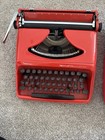 Vintage Red Remington Sperry Rand Starfire Typewriter W Case Rare Read Descripti