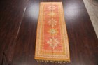 Antique Geometric Vegetable Dye Moroccan Runner Rug Wool Hand-knotted 4x11 Ft