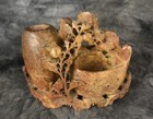 Large Carved Soapstone Double Brush Pot And Caddy
