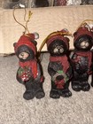 Set Of 12 Vintage-style Black Bear Resin Christmas Ornaments     Holiday D  cor