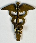 Antique Ww1 Era Us Army Medical Corps Caduceus Lapel Pin - Safety Pin Backing