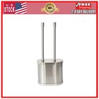 Better Homes   Gardens Toilet Bowl Brush And Plunger Set Brushed Nickel
