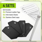 Luggage Tag Set - 4-pack Black Leather Suitcase And Travel Bag Tags