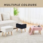 Taburete Otomano Peque  o Con Asiento Acolchado Y Espacio De Almacenamiento