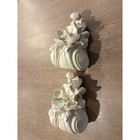 Vintage Cbk Ivory Magnolia Flower Wall Corbels Shelf Brackets Pair 9 Inch