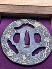 Vintage Japanese Tsuba Katana Sword Guard Samurai Bushi  Flower  From Japan