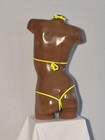New Exotic Dancer Thong Bikini 2 Piece Set -a Cup Black With Neon Trim