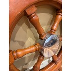 Vintage Ship Wheel Mahogany And Chrome 24  Very Heavy