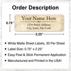 60 Return Address Labels Personalized Printed 3 4 X 2 1 4 Custom Parchment