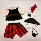Build A Bear Vintage Pirate Costume Parrot Wristie Patch Hat Top Pants Teddy Set