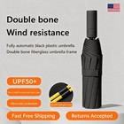Automatic 24 Bone Umbrella Large Folding Windproof Uv Protection Rain Sunshade