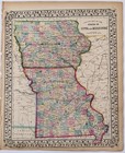 1867 Iowa   Missouri  Map Original S a  Mitchell - 14x11 5  Antique Railroads