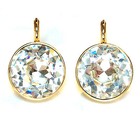 Large Round Bella Women Clear Crystal Earrings Made With Swarovski   Crystals