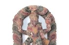 Wooden Panel Carved Dancing Shiva Old Vintage Indian Antique Collectible