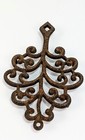  Vintage Wilton Cast Iron 9  Trivet Family Ttree Extra Patina