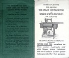 Vintage 1924 Singer Sewing Motor Instruction Booklet Electric Sewing Machine Man