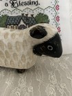 Vintage Country Sheep Carved Wood Figurine Shelf Decor Rustic Farmhouse