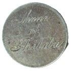 Sweden - Vintage 1890 1 Krona  love Token  - 25mm -  800 Silver 7 5 G - Ec 9903