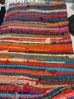 Vintage Throw Rug Multicolor Braided 45x 28 In 