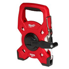 100 Ft  Fiberglass Open Reel Long Tape   Milwaukee Metal Gear Ratio Measuring