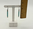 Vintage Sterling Silver 925   Turquoise Hanging Pierced Earrings 2 