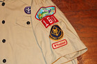 Boy Scouts Of America Bsa Women s Shirt Tan X-large  Xl  Size 42-44 Sewn Patche