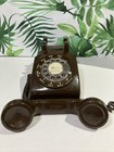 Vintage Itt Brown Desk Top Rotary Dial Phone Telephone Chocolate Prop Mcm
