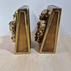 Vintage Brass President Heads Bookends Set Mb Signature Heavy Decorative