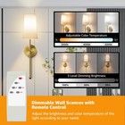 Gold Wall Sconces 2 Packs  Indoor Gold Wall Lamp Light 3 Color Temperatures F   
