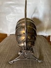 Antique Vintage Bun Warmer Clamshell 1800s Fireplace Victorian Silver Plated