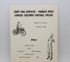 Chicago And Northwestern St Paul Dispatch Carrier Salesman Football Special Menu