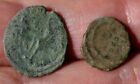 2 Small Authentic Ancient Roman Bronze Coins Old Excavation In Europe Lot  z-9