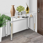 Mirrored Console Table mirrored Makeup Vanity Table Desk  3 Drawer Media Console