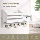 Key And Mail Holder For Wall  Mail Organizer Wall Mount With 6 Hooks And Stor   