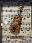 Mozart Shadow Box Wall Art Mini Violin Music Notes Wooden Frame