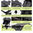 Double Stroller Newborn Toddler Lightweight Foldable Tandem Twins Compact Fold