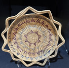 Alaskan Yupik Grass Basketry Tray Gut Star Design Scalloped Edge Native American