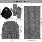   4-piece Winter Warm Set  Knit Scarf  Beanie  Touch Gloves   Ear Warmer Hats  