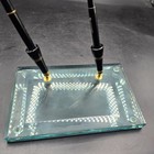 Vintage Omas Twin Pen Set Ballpoint And Fountain Pen Glass Base