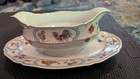 Haviland Limoges France Porcelain Gravy Boat Attached Underplate Golden Quail
