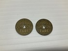 Set Of 2 Pittsburgh Railways Co  1922 One Fare Transit Tokens