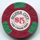  5  Silver City    1975 1st Issue   N5970  Las Vegas Casino Poker Chip