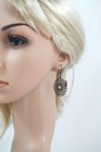 Gothic Elegance Stainless Steel Black Spider Web Earrings
